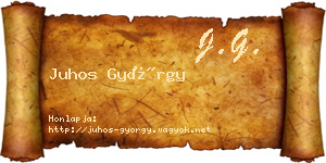 Juhos György névjegykártya